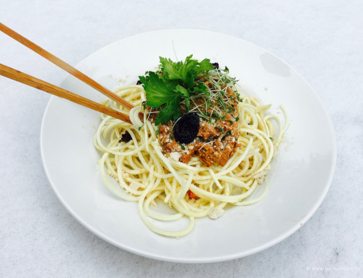 Parsnip Noodles with Sauce Bolognese